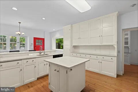 a view of a room that has a window