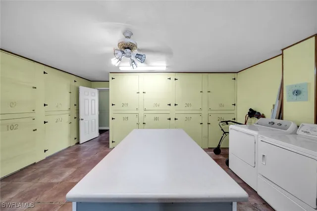 a view of a lake with sitting area