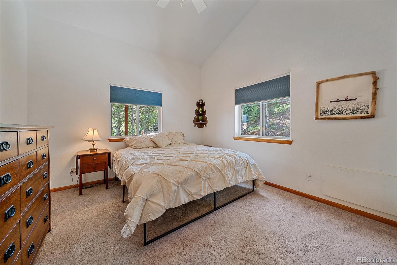153 Wise Road Bailey, CO 80421 - Photo 14 of 38 a spacious bedroom with a bed and a window