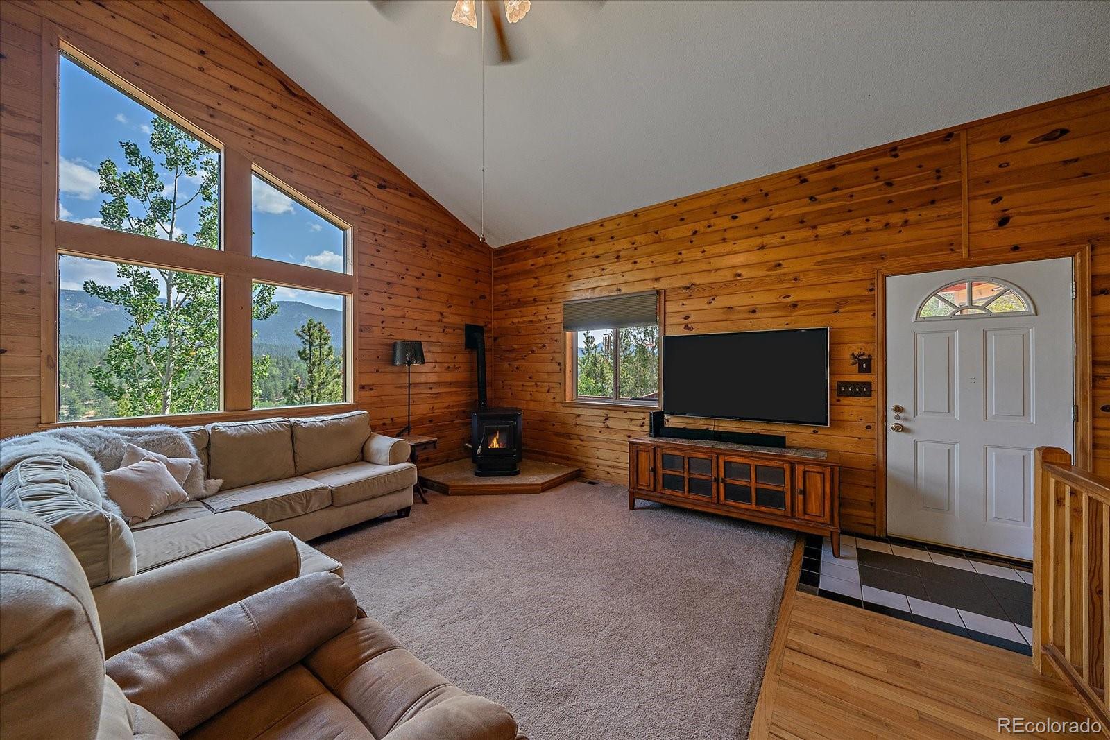 153 Wise Road Bailey, CO 80421 - Photo 7 of 38 a living room with furniture and a flat screen tv
