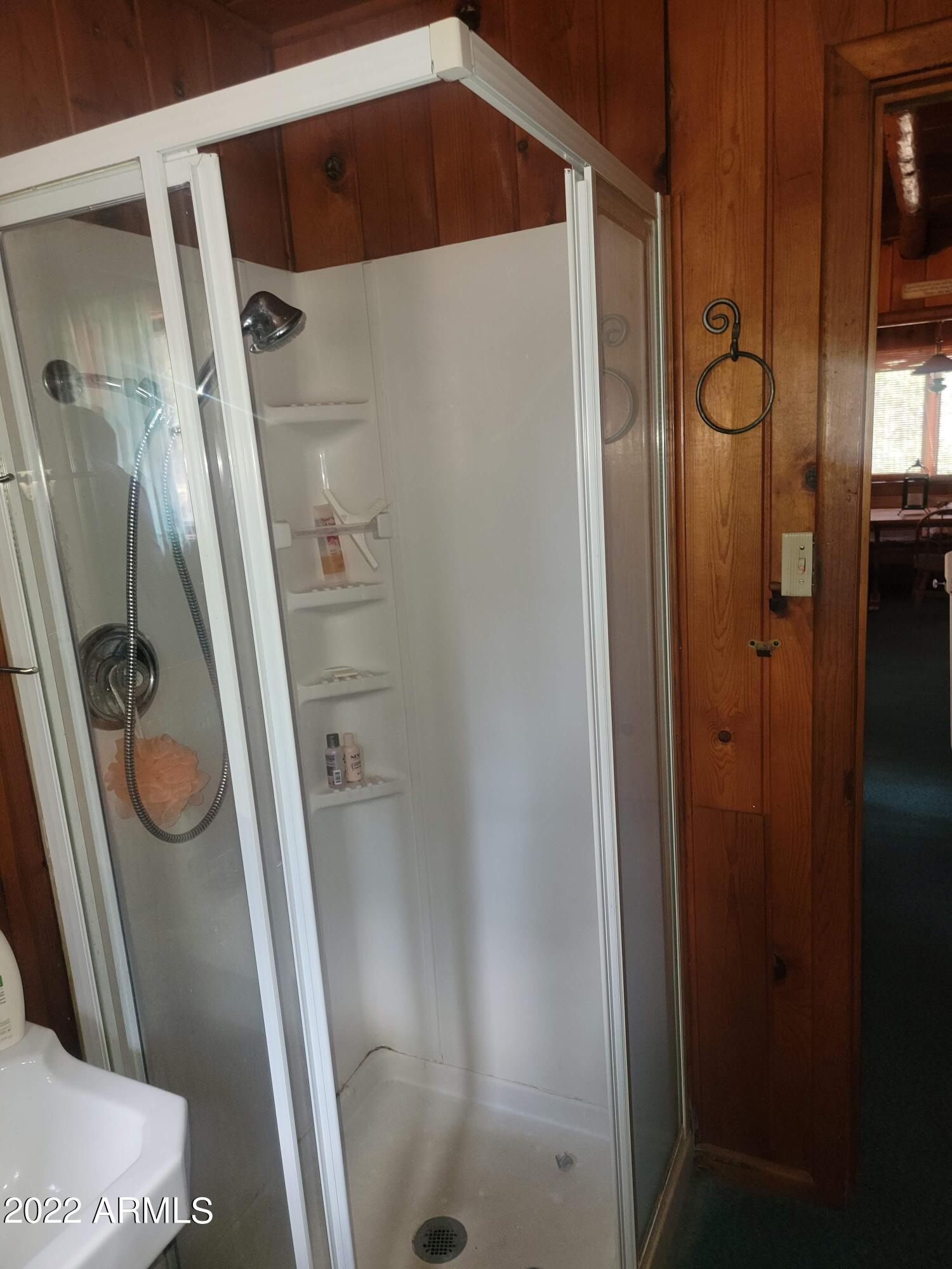 391 West Diamond Road Payson, AZ 85541 - Photo 23 of 33 a bathroom with a glass door shower a sink and toilet