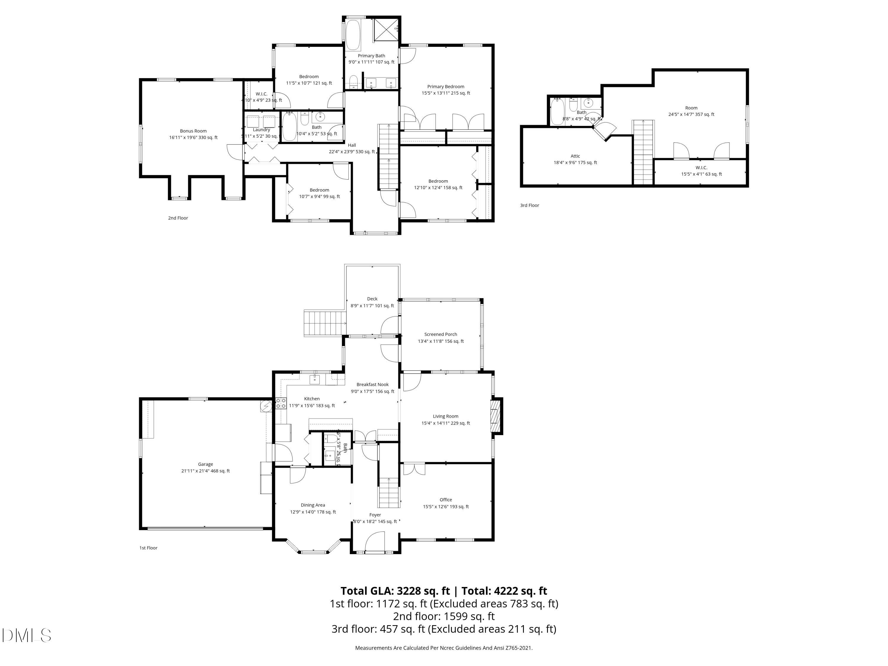 9513 Kirkhill Drive Raleigh, NC 27615 - Photo 39 of 39 Updated Floorplan-Kirkhill
