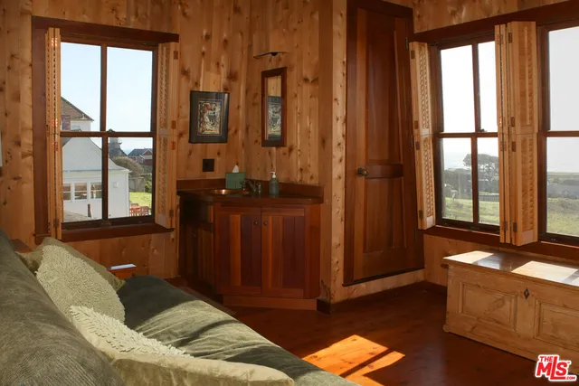 a view of a glass door