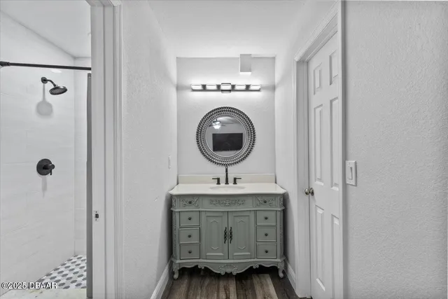 a bathroom with a shower