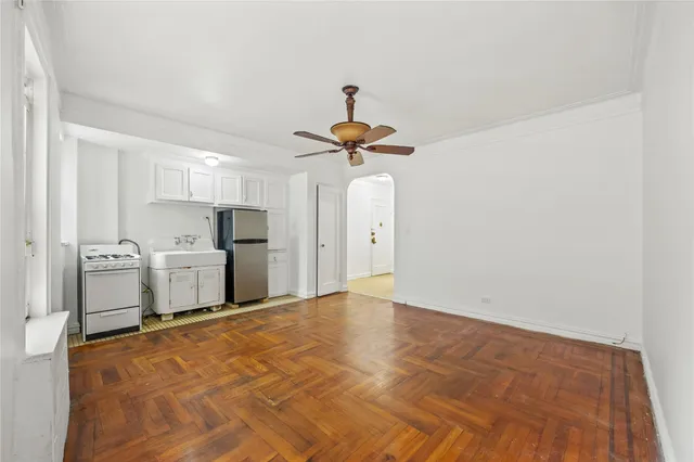 a view of a kitchen with a sink