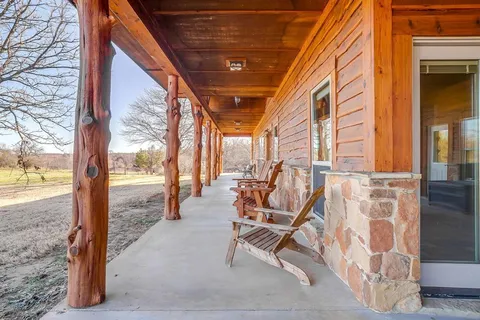 a building outdoor space with seating space