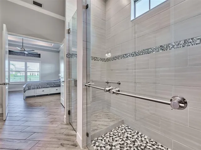 a view of swimming pool with outdoor seating