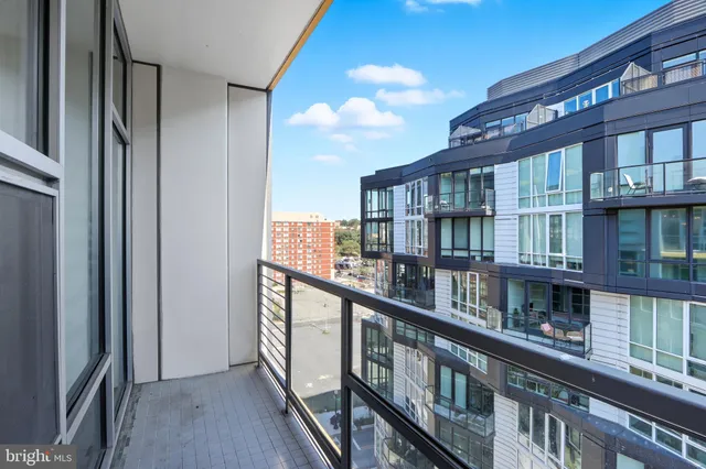 a view of a balcony from a balcony