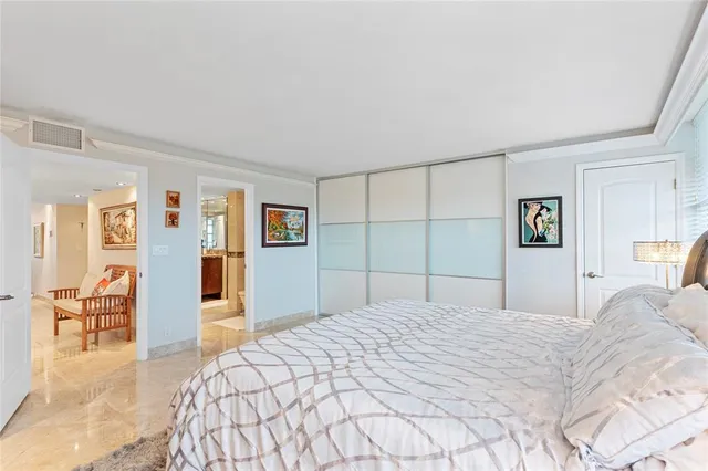 a city view with tall buildings