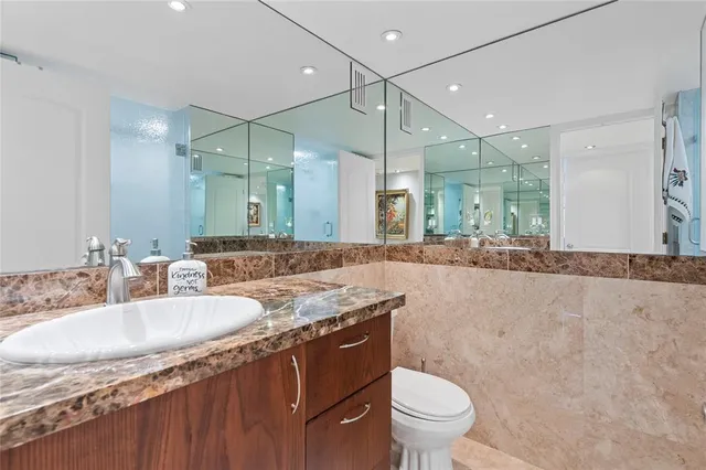 a city view with tall buildings