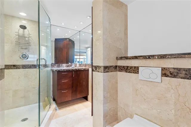 a view of a city with tall buildings