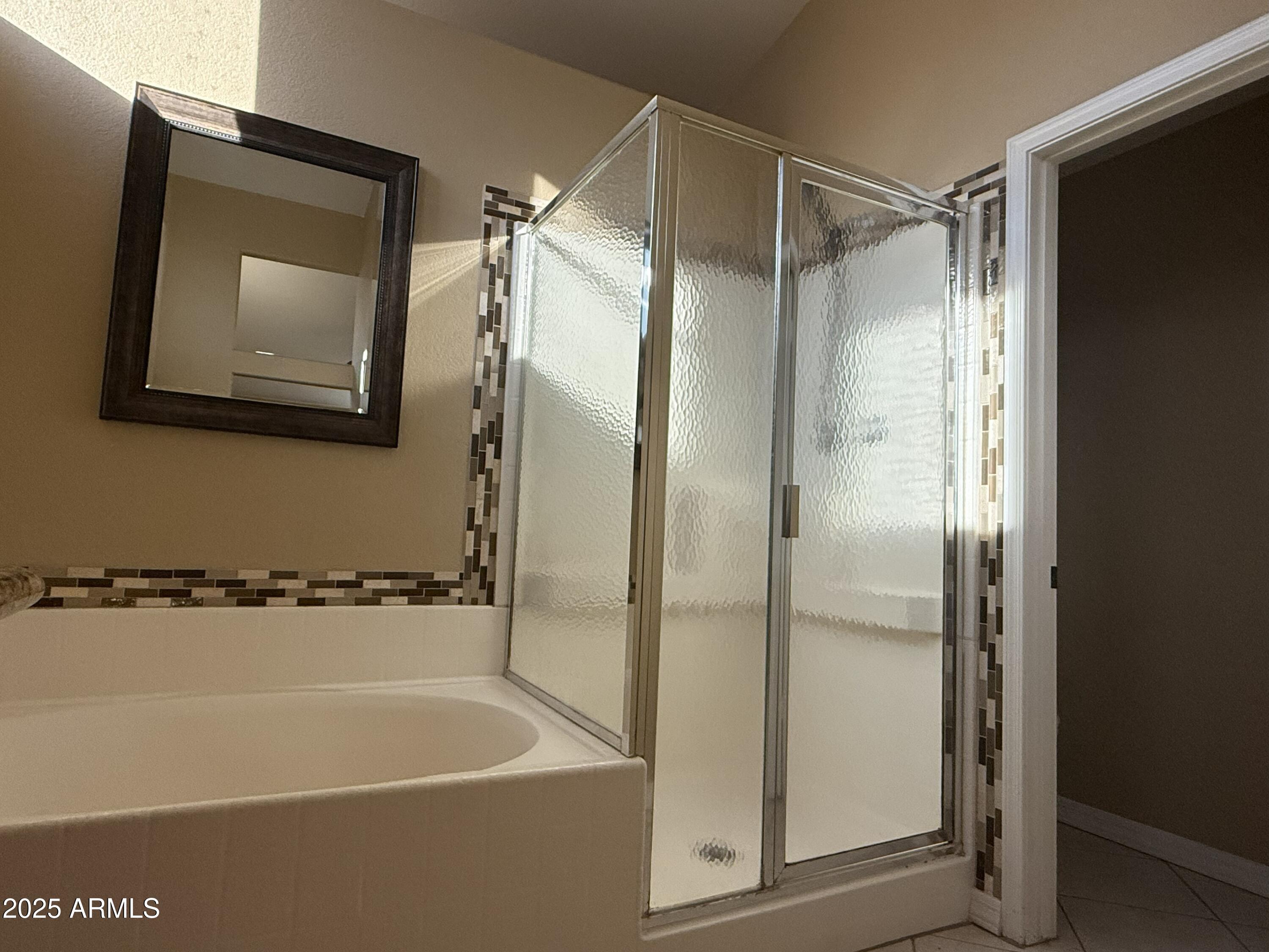 2917 East Windsong Drive Phoenix, AZ 85048 - Photo 12 of 26 a bathroom with a bathtub and a shower