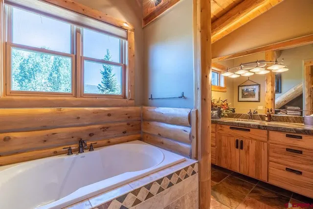 a view of a lake with a mountain