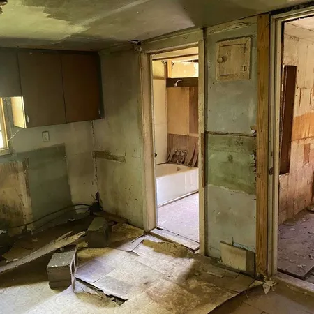 a bathroom with a sink and a shower