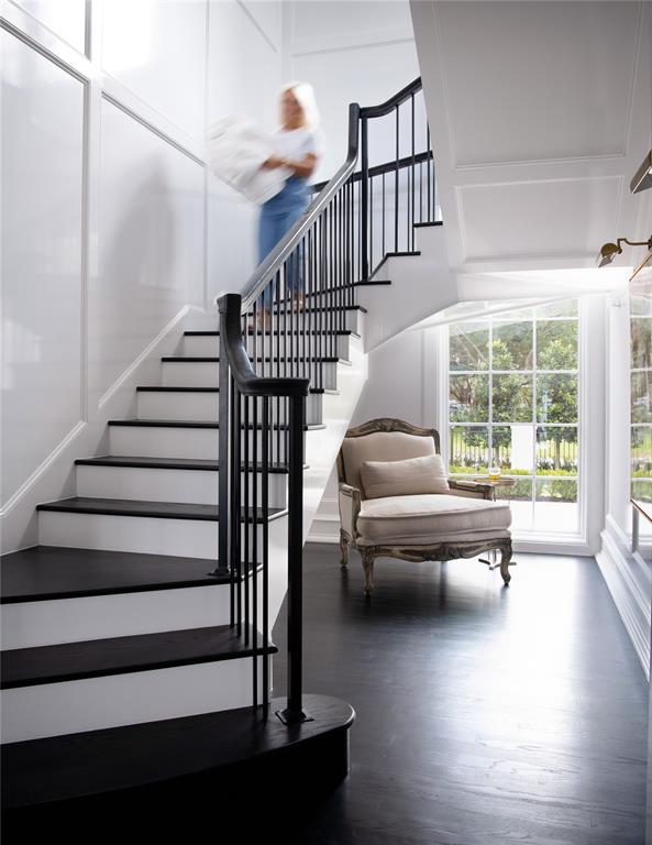 5947 Lupton Drive Dallas, TX 75225 - Photo 17 of 39 Stairway featuring wood finished floors