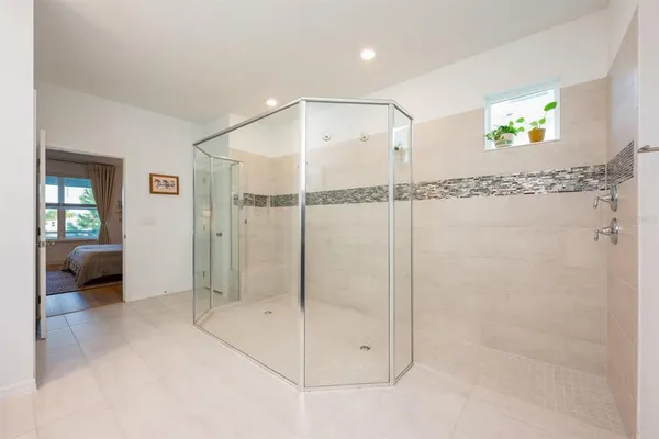 a bathroom with a shower