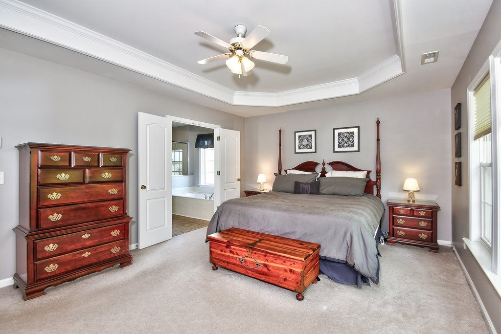 7624 Derek Drive Raleigh, NC 27613 - Photo 14 of 25 Very big master bedroom with like new carpet and tray ceiling. Large walk in closet for two! Master Bedroom