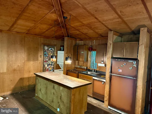 a view of a balcony with wooden floor