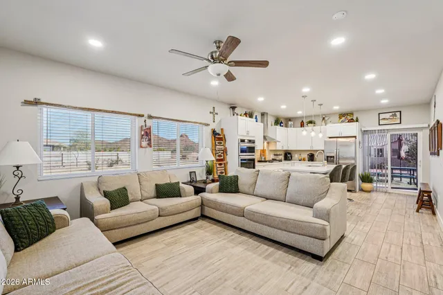 an aerial view of residential building and parking space
