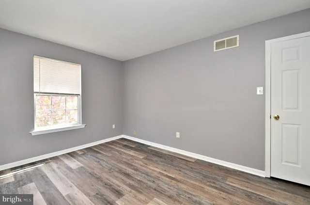 a view of a small space with a window