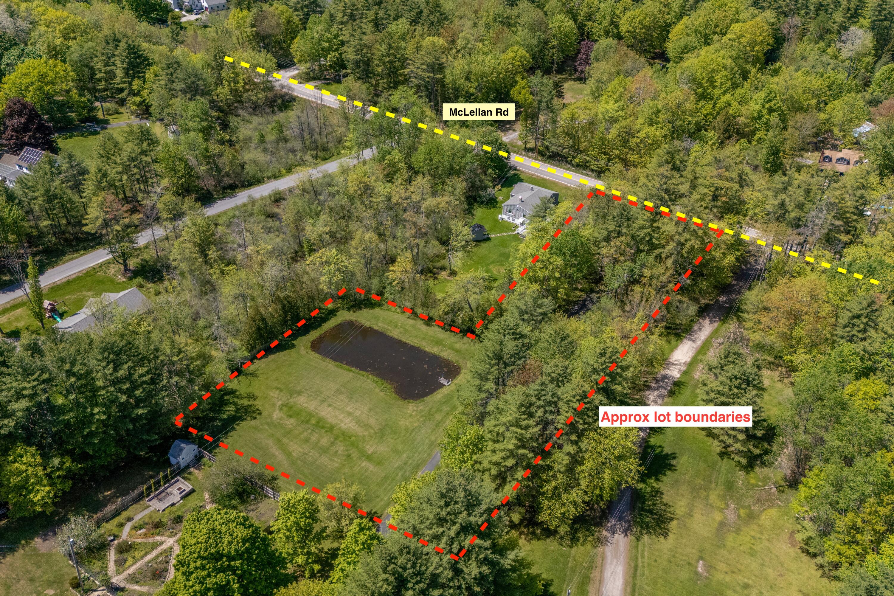 33 A McLellan Road Gorham, ME 04038 - Photo 1 of 8 Aerial Image with Boundaries - main