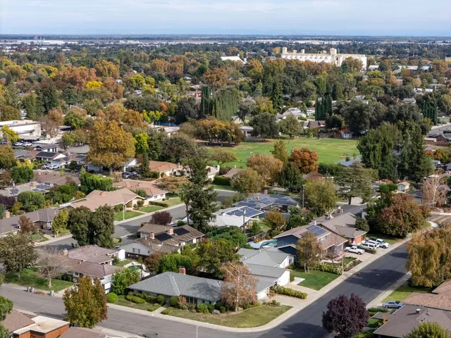 an aerial view of multiple house