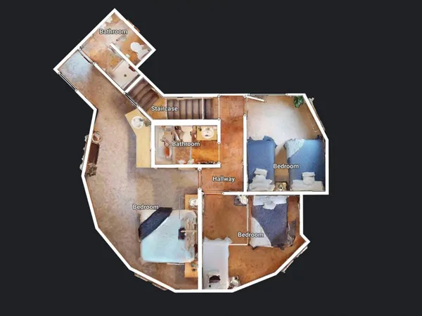 a picture of a very nice looking dining room with a table and chairs