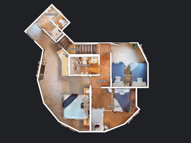 a picture of a very nice looking dining room with a table and chairs