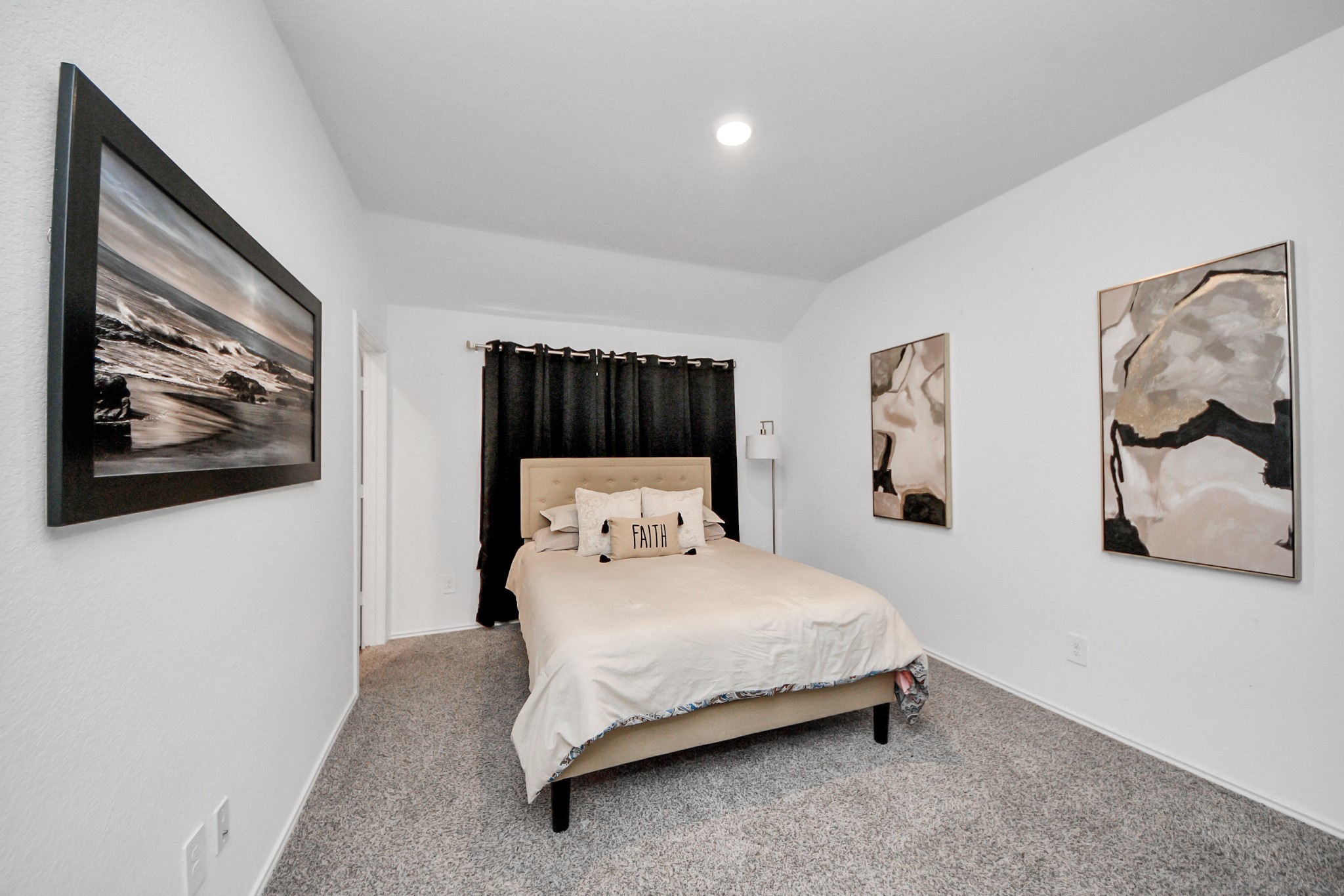 5715 Aspen Acres Drive Spring, TX 77373 - Photo 11 of 24 a bedroom with a bed and wall painting