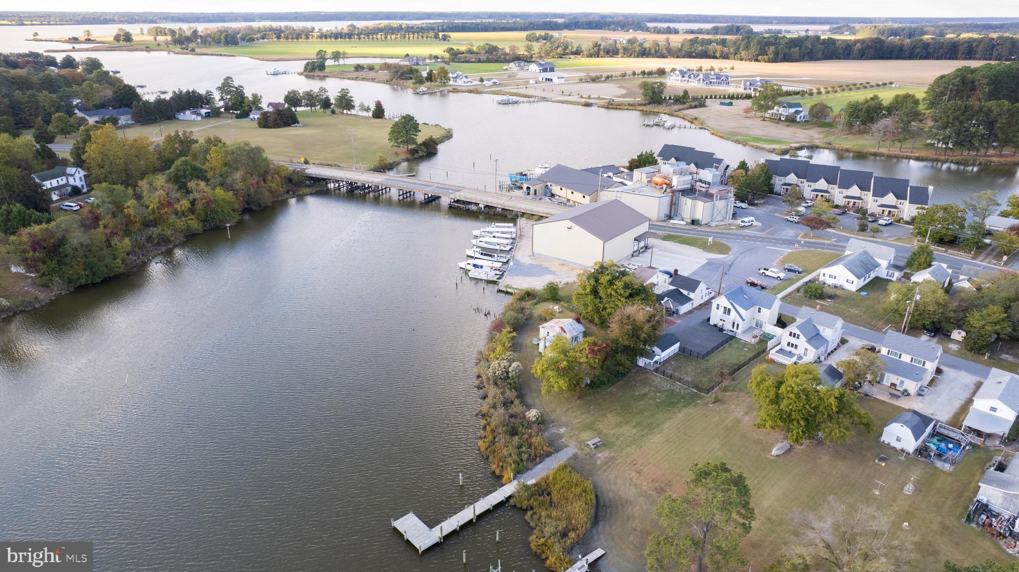 110 Second Street Secretary, MD 21664 - Photo 29 of 36 an aerial view of lake residential house with outdoor space and trees around