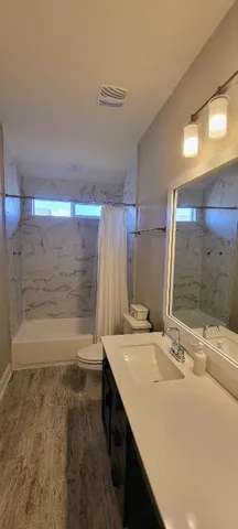 a bathroom with a sink and a shower