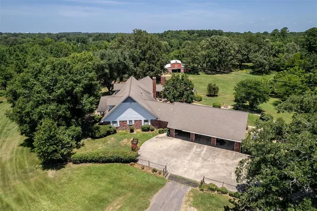 an aerial view of a house