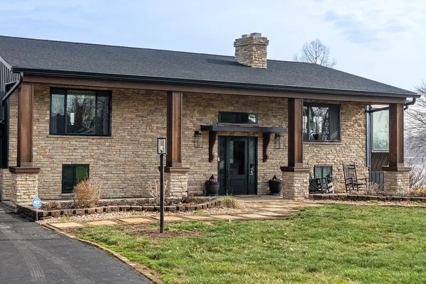 a front view of a house with street