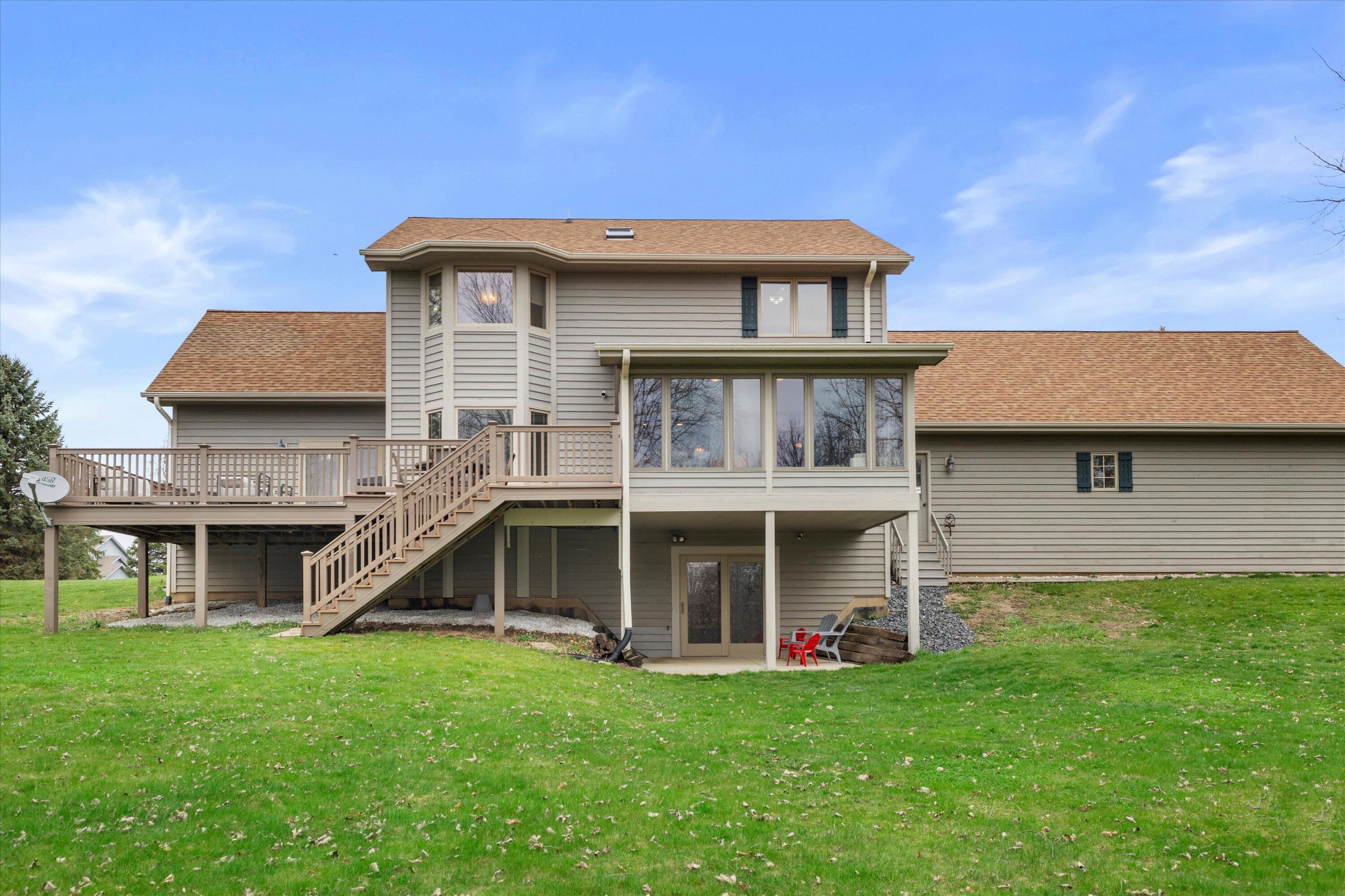 26041 Deer Ridge Trail Norway, WI 53185 - Photo 55 of 58 Sunny Deck, Covered Patio & Sunroom