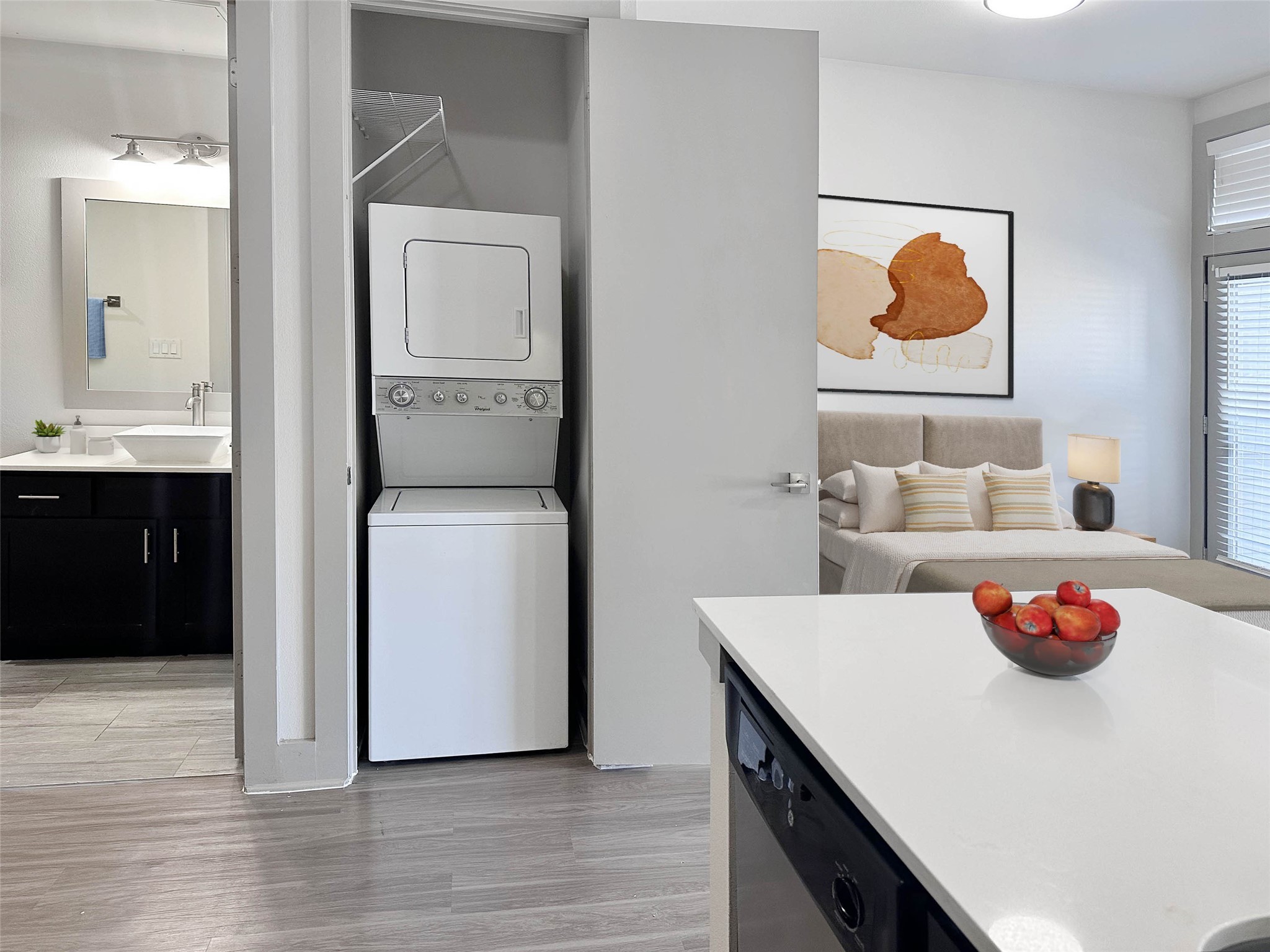 2727 Brazos Street, Unit 14 Houston, TX 77006 - Photo 2 of 19 a bathroom with a sink and a mirror