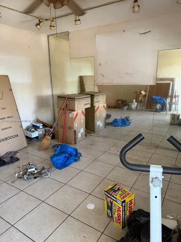 a room with gym equipment