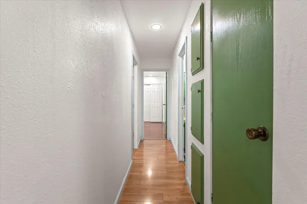 a view of hallway with stairs