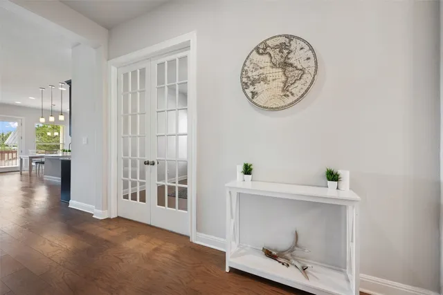 a view of a hallway with entryway