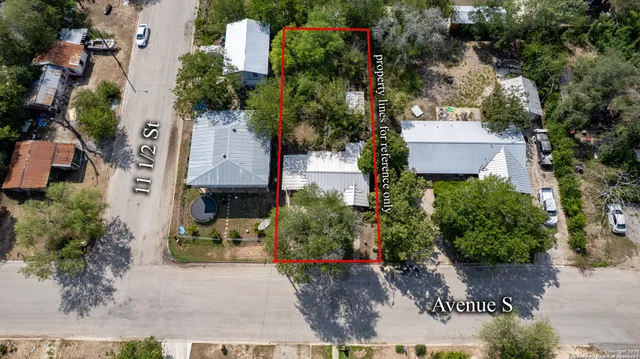 an aerial view of a house