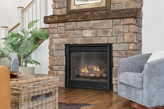 a view of a chandelier in a room