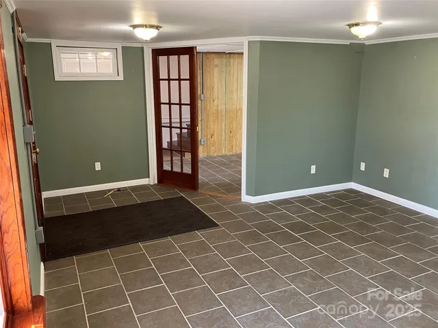 a view of a livingroom with a chandeliers