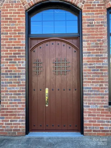 a view of wooden door
