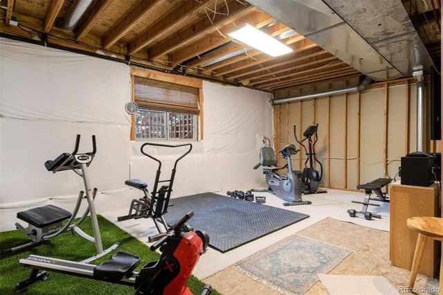 a room with gym equipment