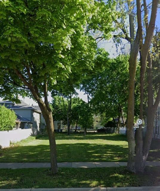 a garden view with a fountain