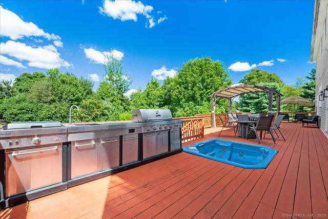 a view of a chairs and tables in the patio