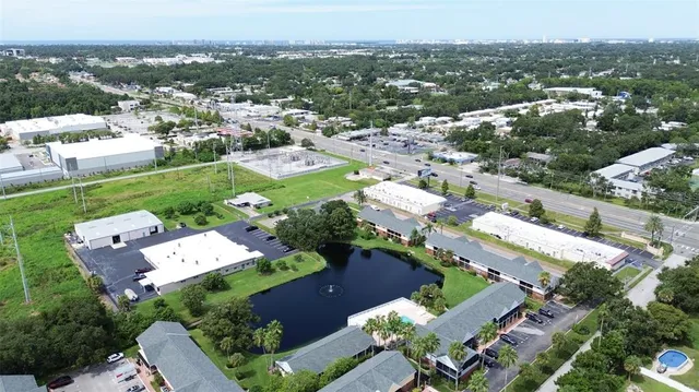 an aerial view of a city with lots of residential buildings