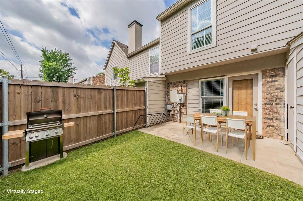 193 Merlin Way Euless, TX 76039 - Photo 32 of 35 Virtually staged backyard. Picture casual dining in enclosed patio.