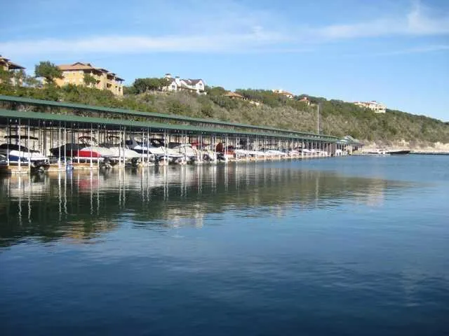 a view of a lake with a mountain in the background
