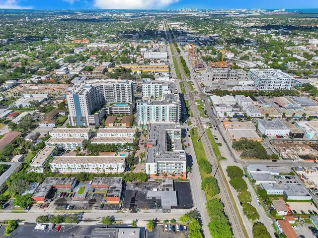 a view of a city that has tall buildings