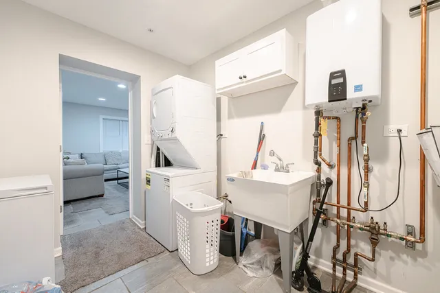 a view of living room and utility room
